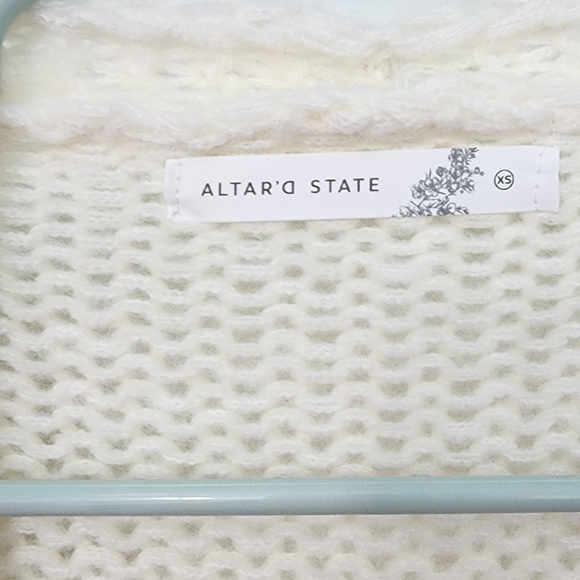 NEW! Altar'd State Cherry Embroidered Cardigan in Ivory, Size XS - Picture 3 of 7